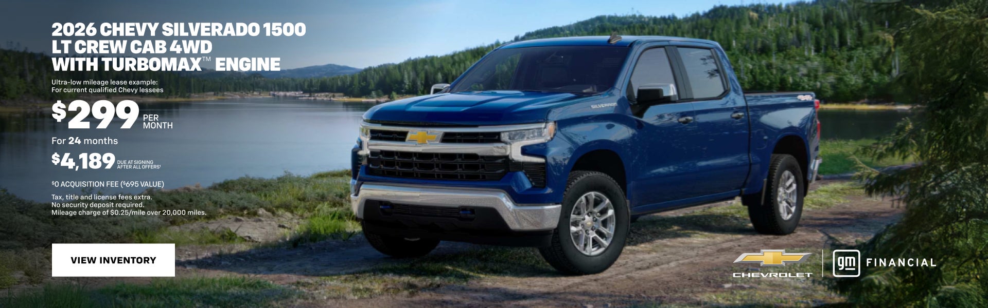 2026 Chevy Silverado 1500 LT Crew Cab 4WD with TurboMax Engine. Ultra-low mileage lease example f...